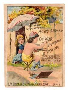 SABINA OHIO*BURNETT BROS*HOYT'S GERMAN COLOGNE*RUBIFOAM*VICTORIAN TRADE CARD