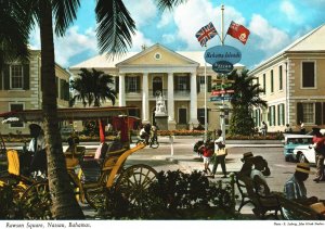 Postcard Novel Sign Post Entrance To Rawson Square Lovely Out Islands Bahamas