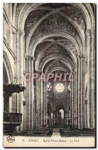 Old Postcard Poissy Notre Dame Church The Nave