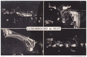 RP; 4-Views of LUXEMBOURG la Nuit, 1950s