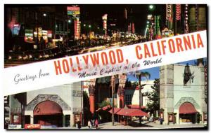 Modern Postcard Greetings From Hollywood California Cinema