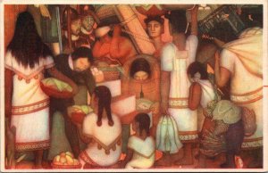 Mexico Mexico City National Palace Market Scene  Fresco De Diego Rivera