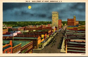 South Carolina Greenville Main Street At Night