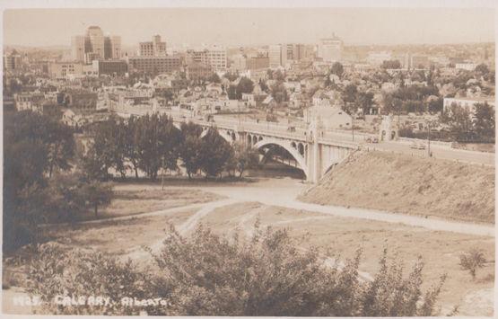 Calgary Alberto Canada Aerial Birds Eye Antique Postcard