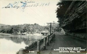 Overhanging Bluffs Prize Drive US 71 1948 RPPC Photo #S-310 Postcard 20-7824