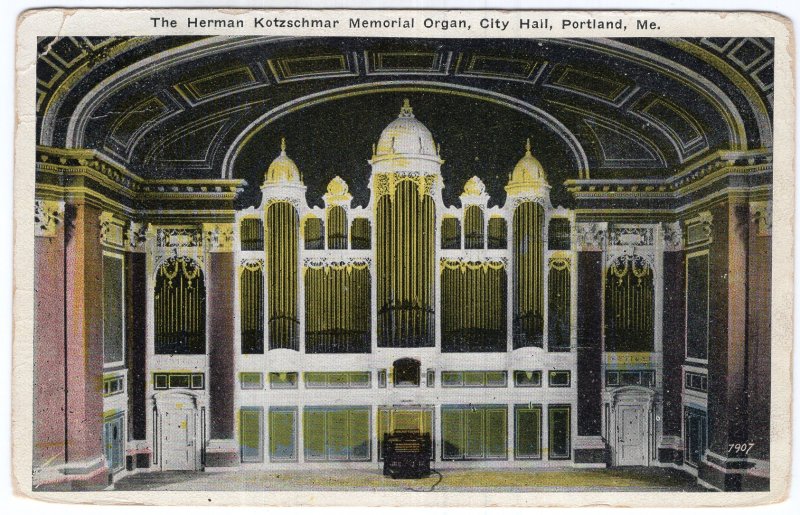 Portland, Me, The Herman Kotzschmar Memorial Organ, City Hall