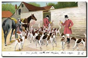 Old Postcard Dogs Dog Hunting hounds has Cavaliers