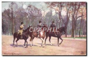 Old Postcard Riding Equestrian Horse Paris Bois de Boulogne