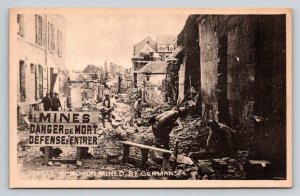 WWI Noyon France Street Mined by Germans RPPC Real Photo Postcard