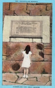 Vintage Postcard 1930's Rockefeller Memorial Cumberland Gap Great Smoky Mts. TN