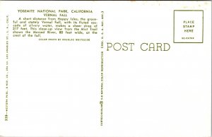 Vernal Fall Yosemite National Park California CA Postcard UNP VTG Unused Vintage 