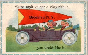 Brooklyn, New York - People in Car going to Brooklyn - c1940