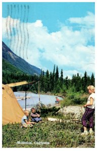 St-Siméon Charlevoix Quebec Camp Scene Children Vintage Postcard