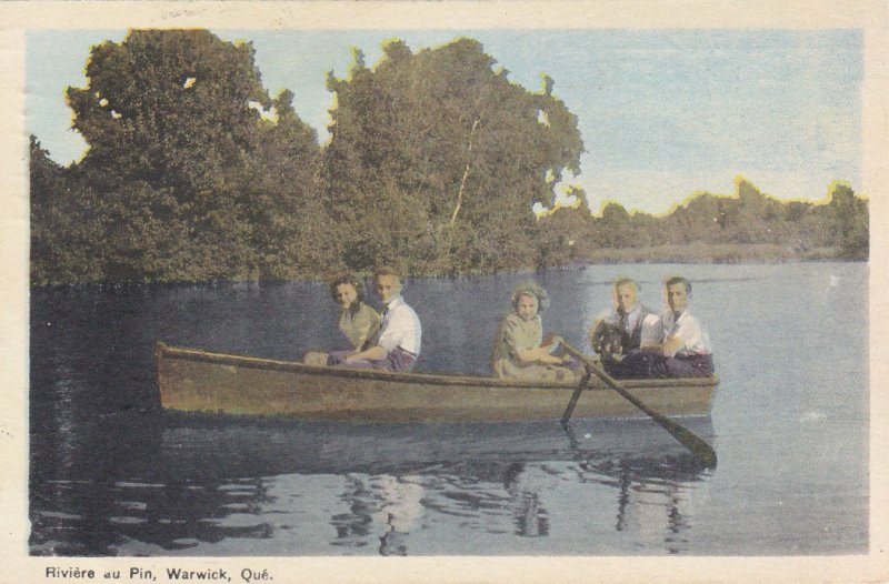 Friends on a Canoe, Riviere au Pin, Warwick, Quebec, Canada, PU-1969