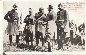 Vtg King of Saxony The Kaiser & General Von Moltke Military WWI Postcard