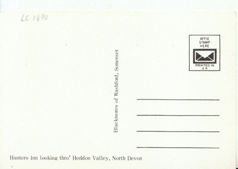  Devon Postcard - Hunters Inn Looking Thro' Heddon Valley - Ref 9572A 