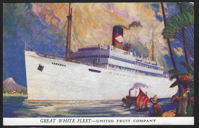 S.S. Veragua, Great White Fleet, United Fruit Company, Early Postcard, Unused