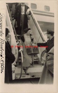TWA Airlines, RPPC, Passengers Arriving in Madrid Spain December 1959
