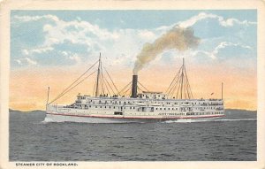 City Of Rockland River Steamship Ferry Boat Ship 