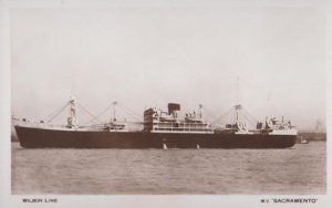 SS Sacramento Wilson Line Ship Liner Vintage Postcard