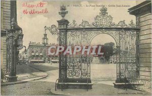 Old Postcard Nancy La Place Stanislas Grids Jean Lamour