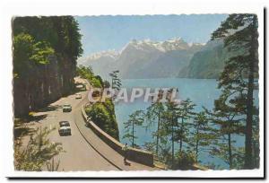 Switzerland Old Postcard Axenstrasse am Vierwaldstattersee und mit Gitschen U...
