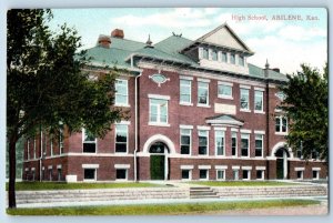 Abilene Kansas Postcard High School Building Exterior View 1910 Vintage Unposted