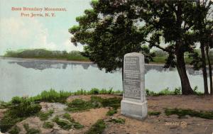 PORT JERVIS, NY New York  STATE BOUNDARY MONUMENT  c1910's Valentine Postcard