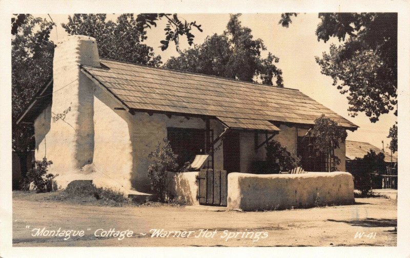 Real Photo Postcard Montague Cottage at Warner Hot Springs, California~118648