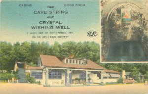 Postcard 1940s Arkansas Little Rock Cave Spring Wishing Well MWM linen 22-12381