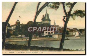 Old Postcard Pornic Le Chateau seen from the Malouine