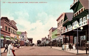 Postcard Pier Avenue Looking West in Ocean Park, California