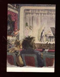 3007555 Dressed Animas FOX & LION & Birds in THEATRE old Russia