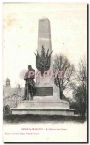 Old Postcard Vitry le Francois Monument Carnot Militaria