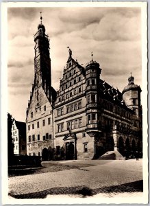 Rothenburg / Tauber Rathaus Town Hall Tower Building Real Photo RPPC Postcard