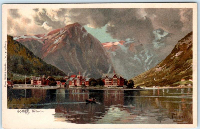 BALHOLM  (Balestrand)  NORWAY  Artist Signed Kammerer ca 1900s UDB  Postcard