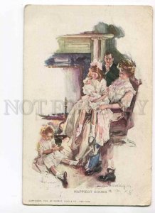 279792 Happiest Hours GIRLS Family by UNDERWOOD vintage PC