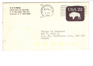 Postal Stationery, United States, Buffalo 22 Cent, Used 1986