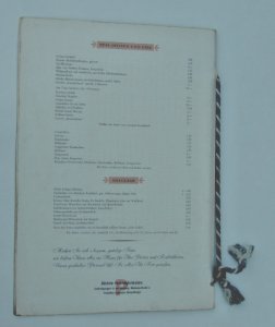 Vintage 1961 Kunstlerhaus Restaurant Menu in Munich, Germany