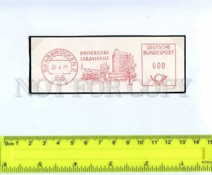 292494 GERMANY 1960 piece of Postage meter Saarbrucken Universitas Saraviensis