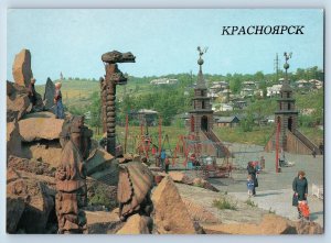 Krasnoyarsk Russia Postcard Children's Site at New Residential Area c1960's