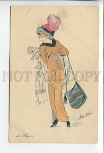 431798 ART NOUVEAU Xavier SAGER Le Favori FASHION Lady w/ CAT PC B.M. Paris #512