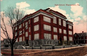 High School Waynesboro Pennsylvania Vintage Postcard C036