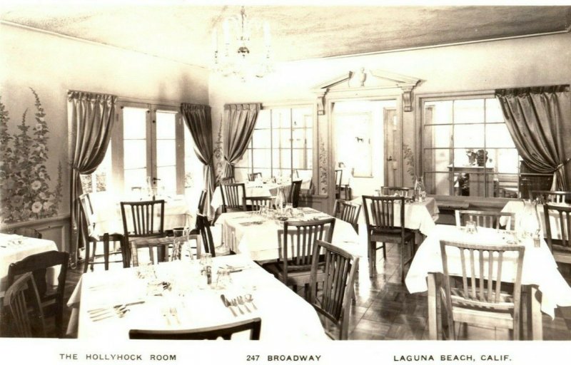 c1930's The Hollyhock Room Laguna Beach California CA RPPC Photo Postcard