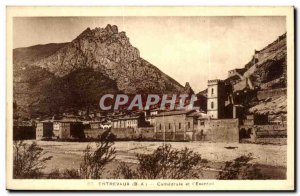 Old Postcard Entrevaux Cathedral and Fan