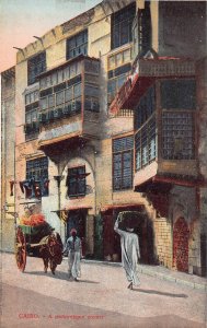 A940 Egypt Cairo A picturesque corner Cart Natives vintage postcard