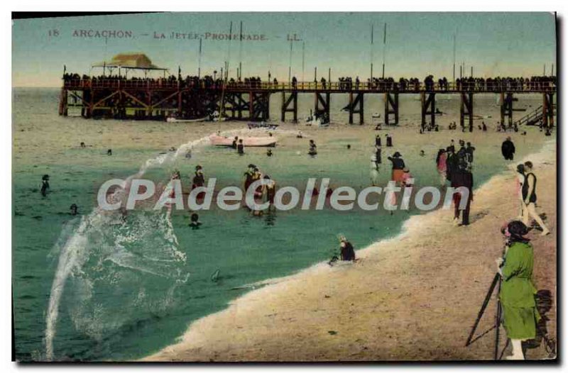 Old Postcard Arcachon La Jetee Promenade