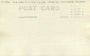 Advertising Club Floral Parade Float RPPC Real photo Postcard 21-12560