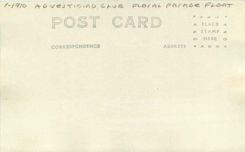 Advertising Club Floral Parade Float RPPC Real photo Postcard 21-12560
