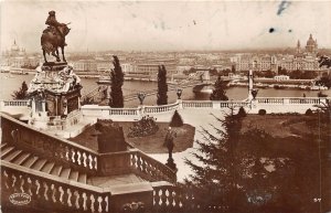Lot189 budapest hungary real photo view of pest from park of royal castle